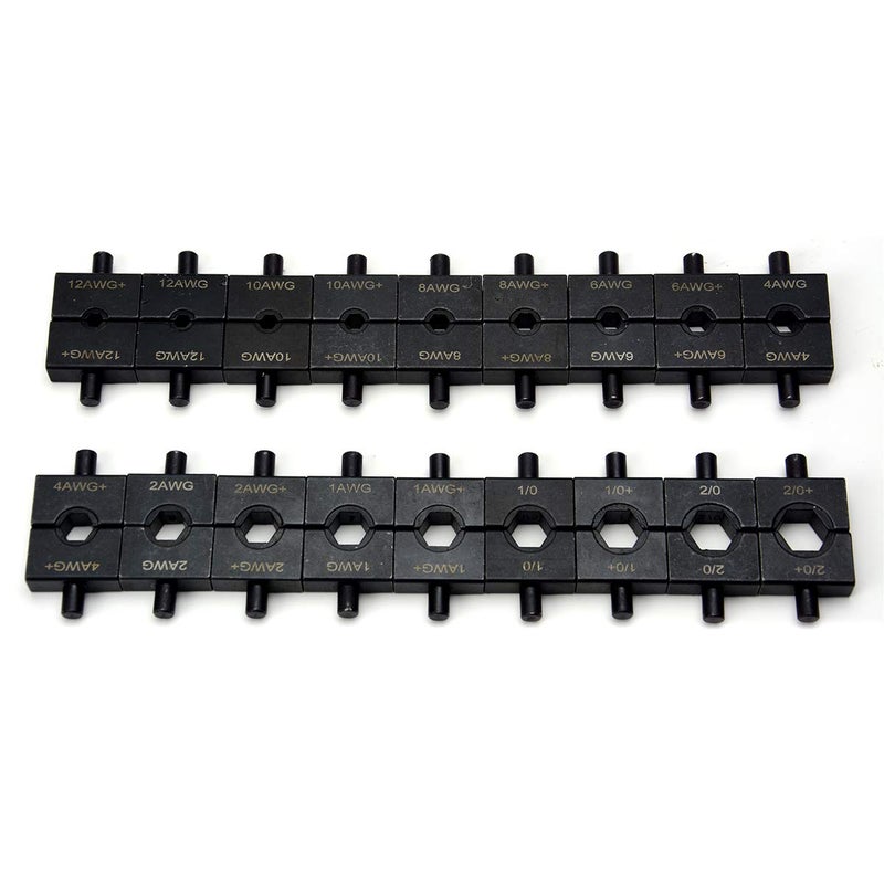 TEMCo Industrial مجموعة أدوات ضغط كابلات هيدروليكية TEMCo TH0006 مع 18 مجموعة قوالب 12 AWG - 00 (2/0) (5 طن أمريكي) - Image 4